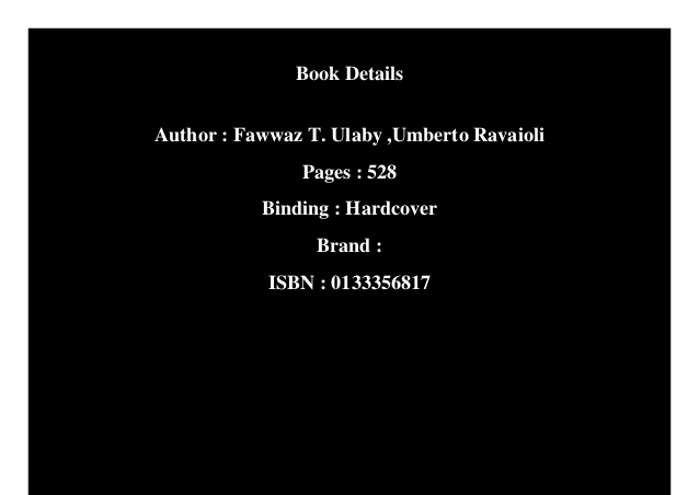 Ulaby and ravioli fundamentals of applied electromagnetics 7th ed. pdf online